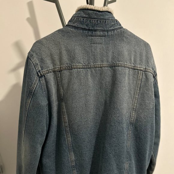 Men's Denim Jacket with Sherpa Lining - Picture 2 of 4